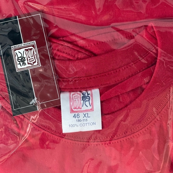 New Shanghai Zongmin Mens T-shirt Red Dragon Short Sleeve Tee Size XL Cotton Tee - Picture 3 of 3